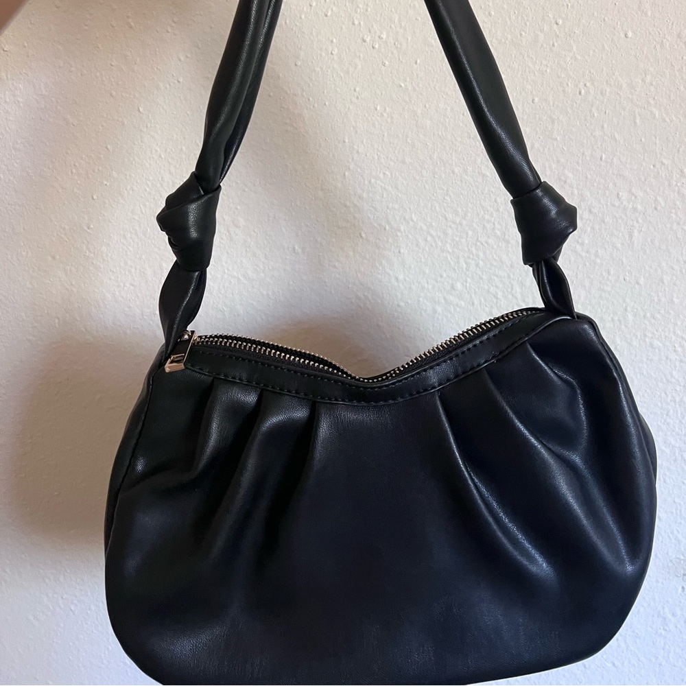 Y2K leather shoulder bag